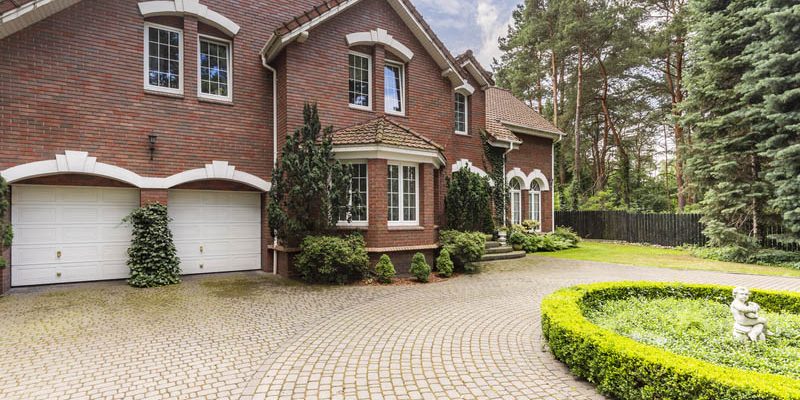 luxury large house with paving driveway